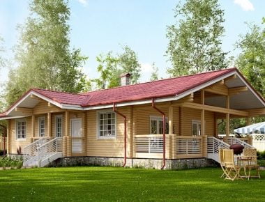 одноэтажные дома из бруса